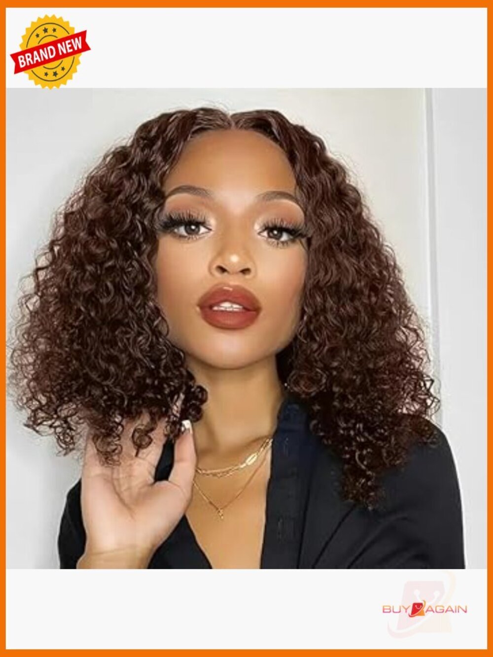 100% Human Hair Curly Bob Wig 200% Density 13x4 HD Lace Front Wig Pre Plucked